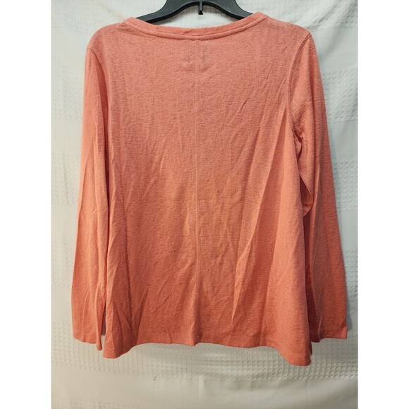 Gap Womens Shirt Long Sleeve Coral Size Small Tshirt Crew Neck - Picture 3 of 6